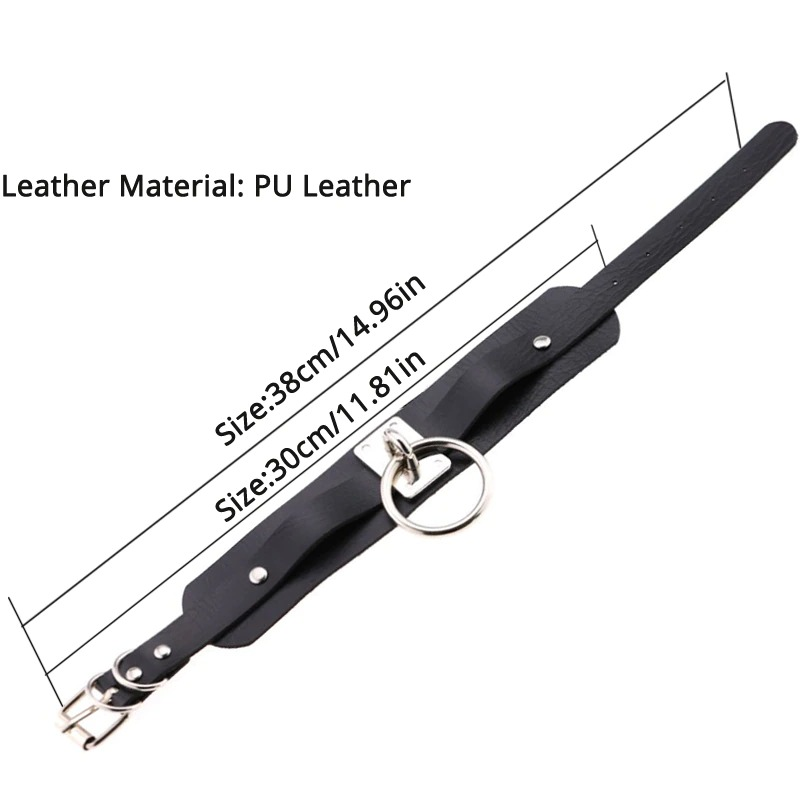 Aesthetic Vegan Leather Choker Collar for Women / Fashion Necklace in Punk style