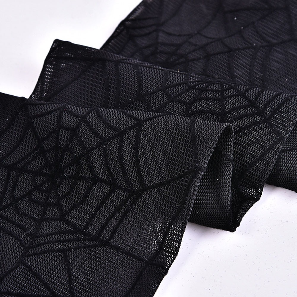 Alternative Style Women Long Gloves / Fingerless Gloves with Spider Web Print