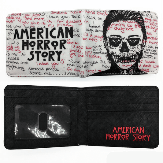 "American Horror Story" Printed Wallet / Unisex PU Leather Wallets in Black and White Colors