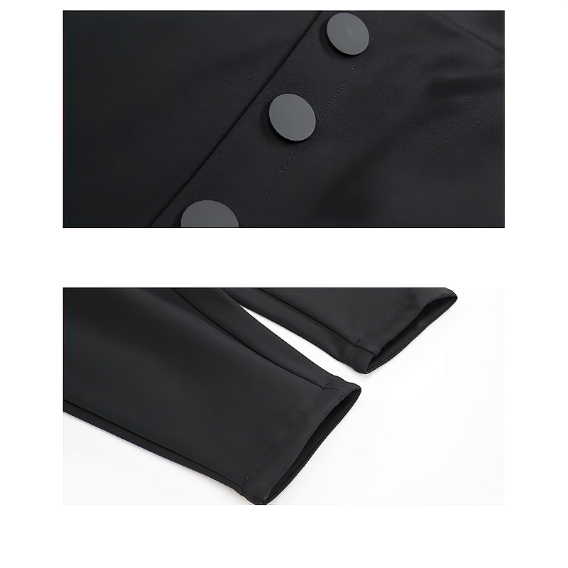 Black Button High Waist Women's Pants / Fashion Female Harem Trousers