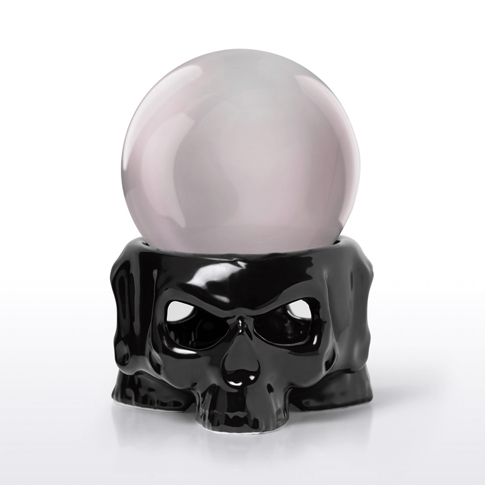 Black Ceramic Skull Mug and Tealight Warmer Stand