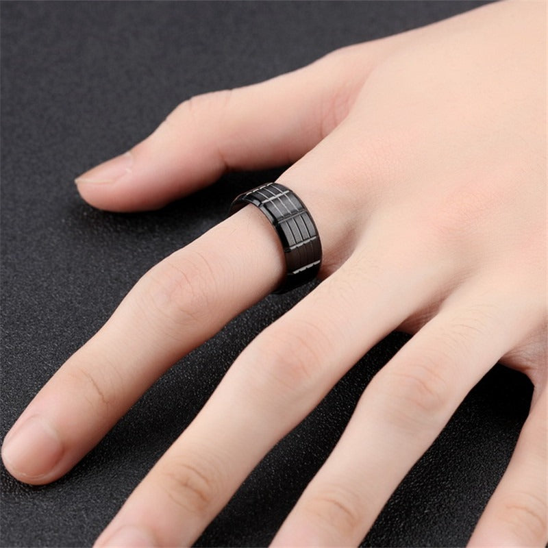 Black Color Stainless Steel Ring / Cool rings for Rocker / Alternative Fashion Jewelry