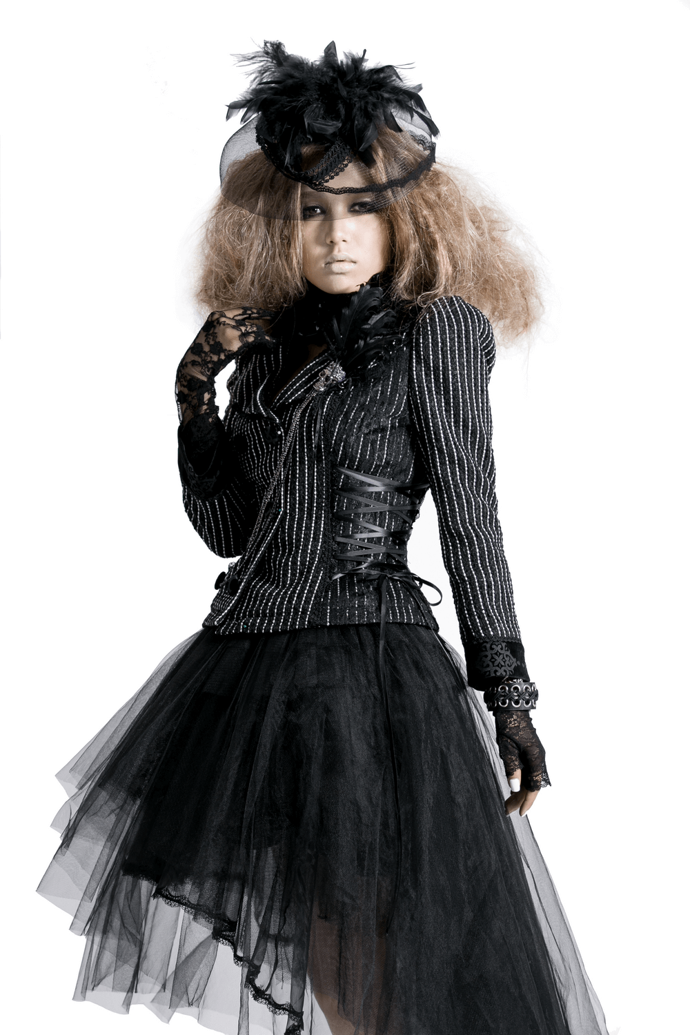 Black Lace Victorian-Inspired Fashion Gloves