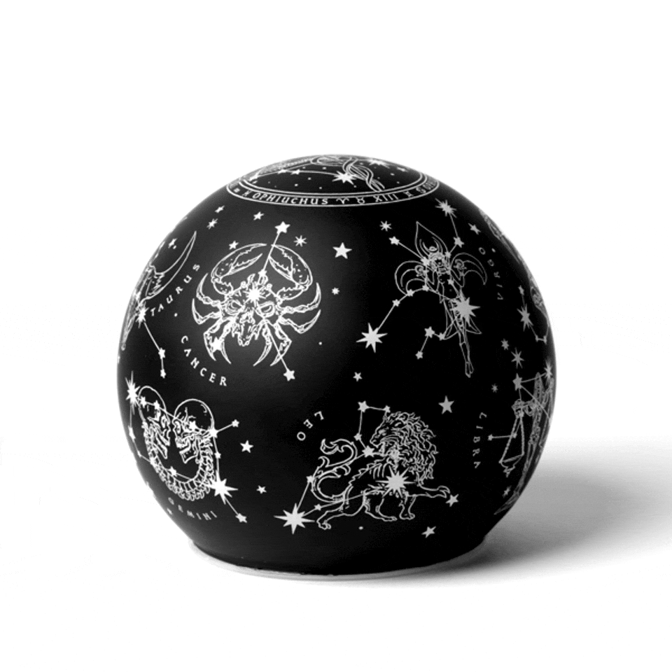 Black Zodiac Globe Lamp with Star Map Design - Home Decor