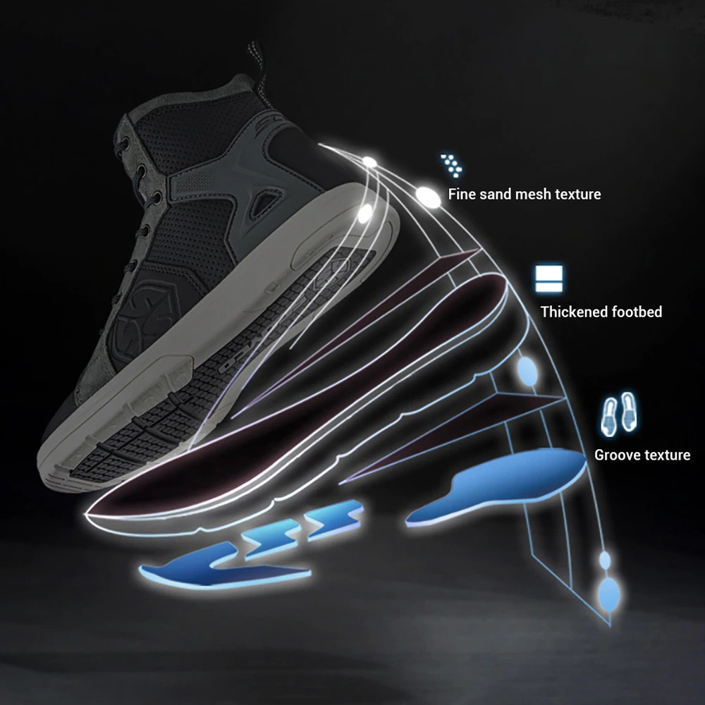 Cool Men's Motorcycle Boots / High Waterproof Shoes With Zipper / Biker Boots For Men