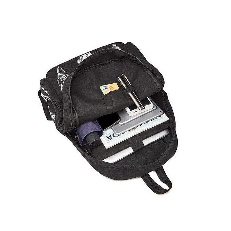 Cool Rock Style Backpack for Men and Women / Skeleton Printed Bags / Designer Backpack Travel