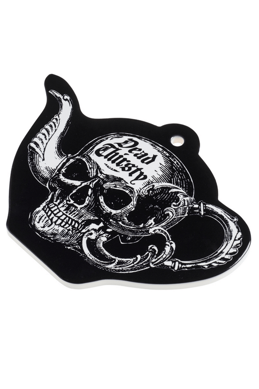 "Dead Thirsty" Skull Teapot Shaped Coaster for Dark Kitchens