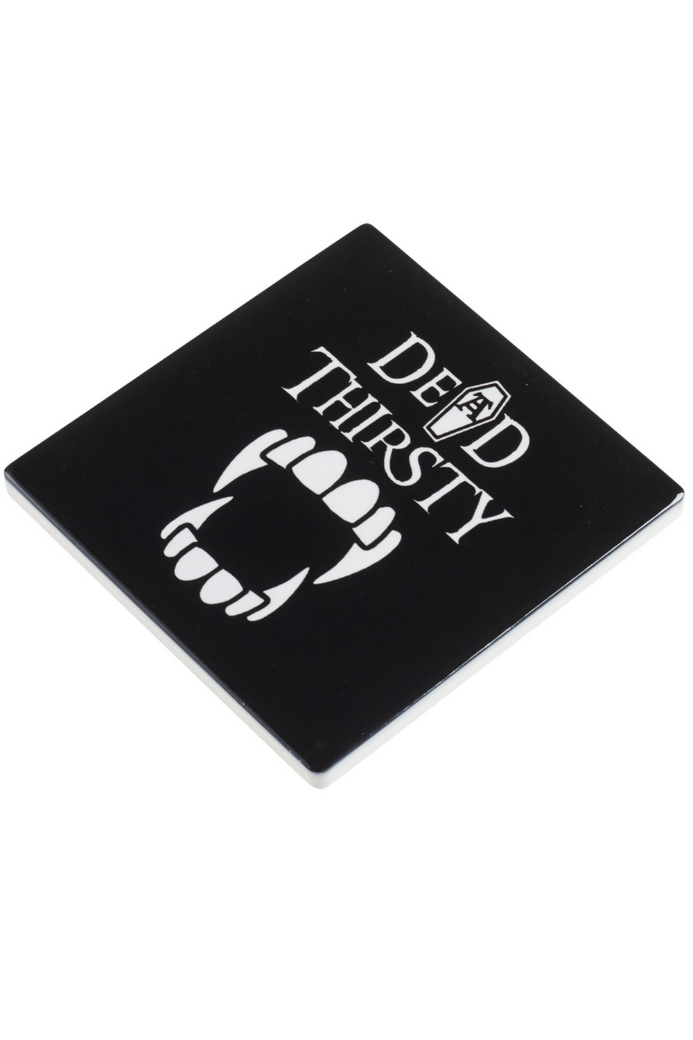"Dead Thirsty" Vampire Teeth Coaster for Goth Home Decor