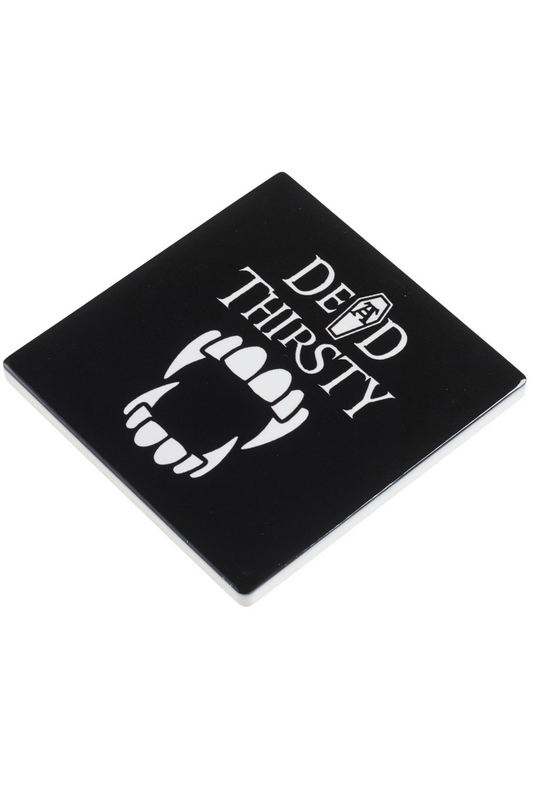 "Dead Thirsty" Vampire Teeth Coaster for Goth Home Decor