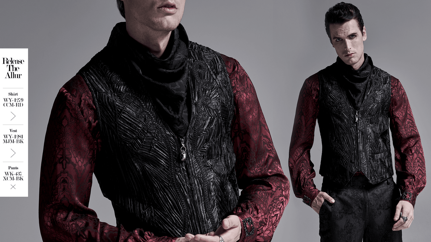 Elegant Gothic Jacquard Triangular Scarf for Men