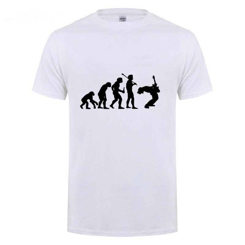 "Evolution of a Guitarist" Graphic T-shirt / Round Neck Unisex Tees / Rock Style Cool Outfits