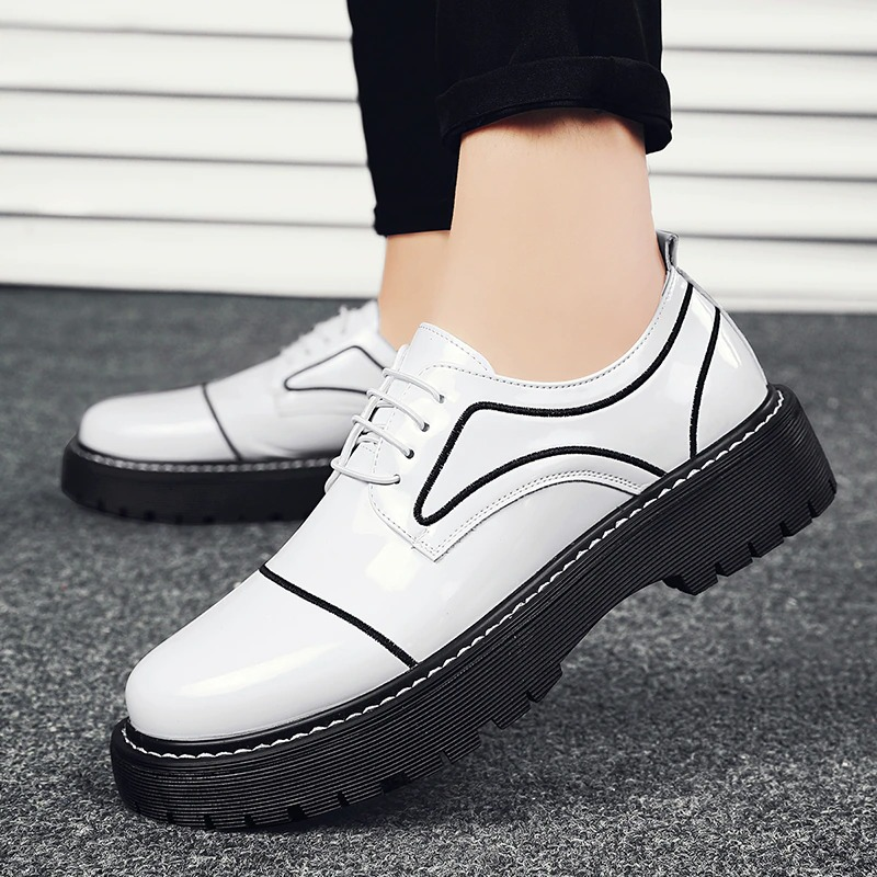 Fashion Oxfords PU Leather Shoes For Men / Casual Male Thick Bottom Footwear