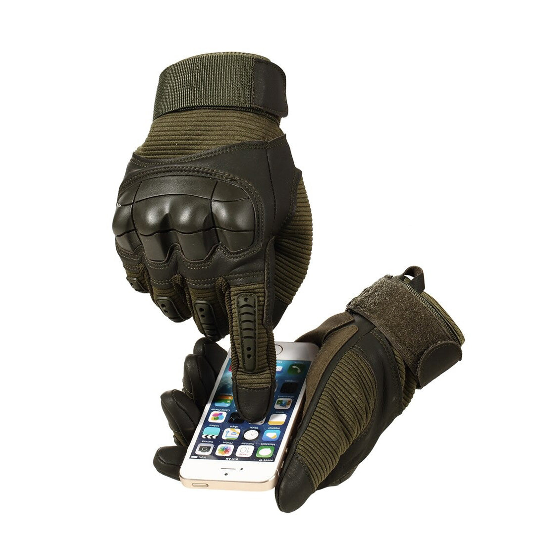 Full Finger Tactical Gloves in Military Style / Airsoft Combat PU Leather Touch Screen Gloves