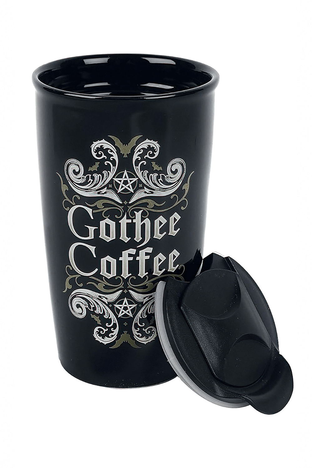 Gothee Coffee Double Walled Travel Mug with Pentagram