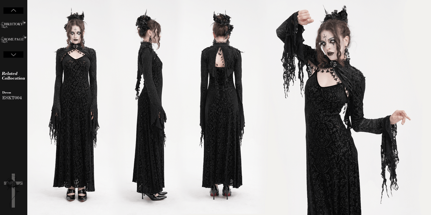 Gothic Lace Bolero with Dramatic Bell Sleeves