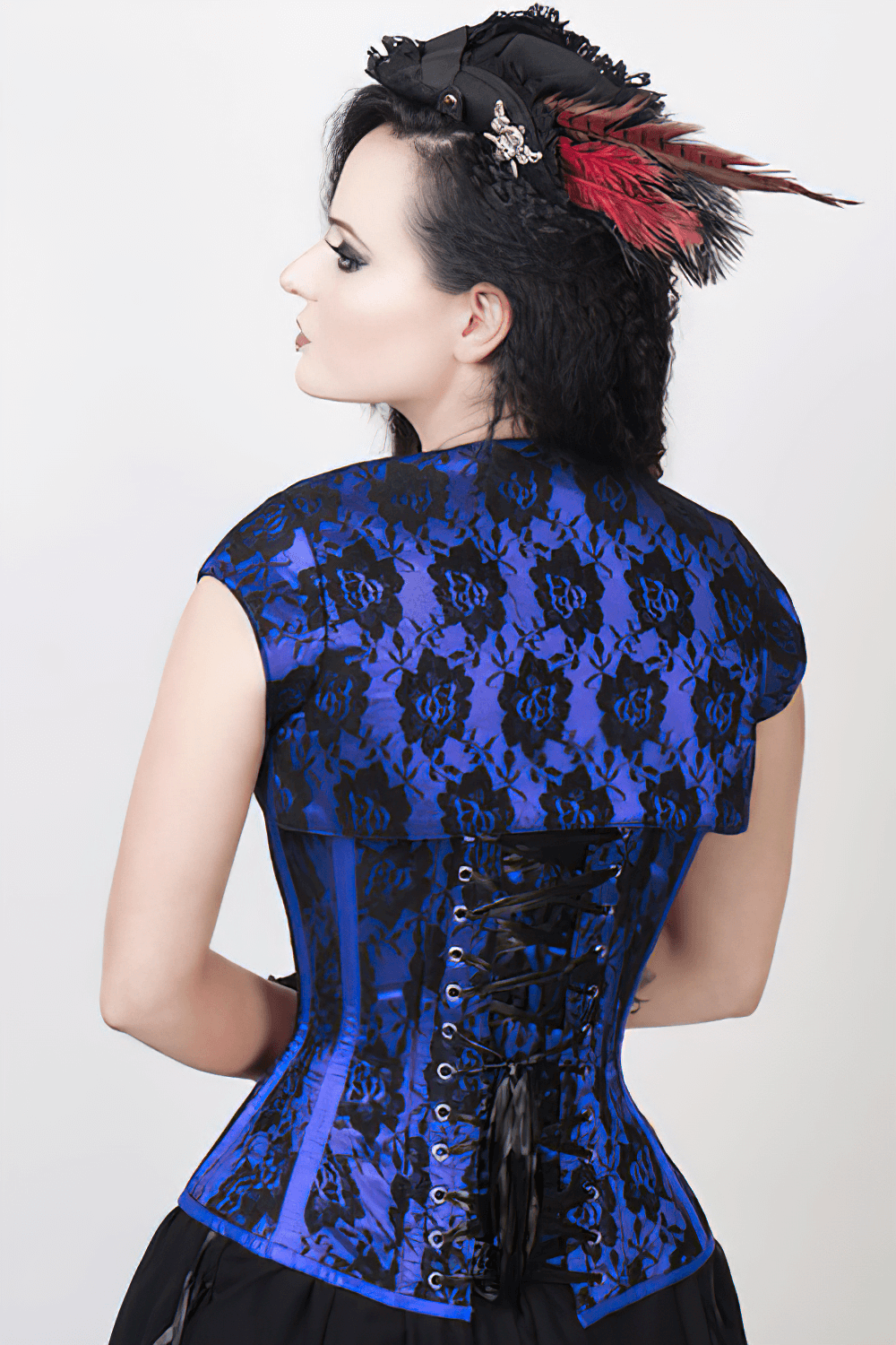 Gothic Lace Overlay Corset with Bolero and Steel Boning
