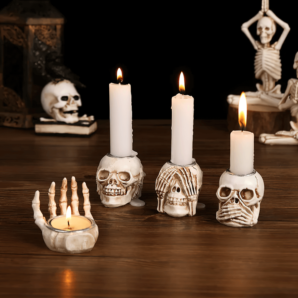Gothic Skeleton Hand Candle Holder for Halloween Decor