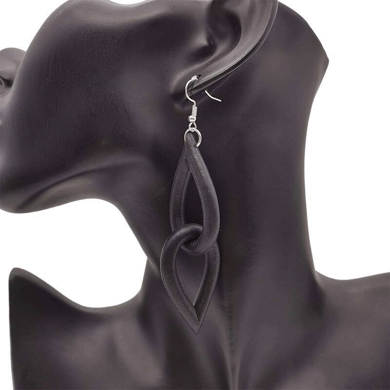 Gothic Stylish Black Rubber Earrings For Women / Handmade Female Accessories