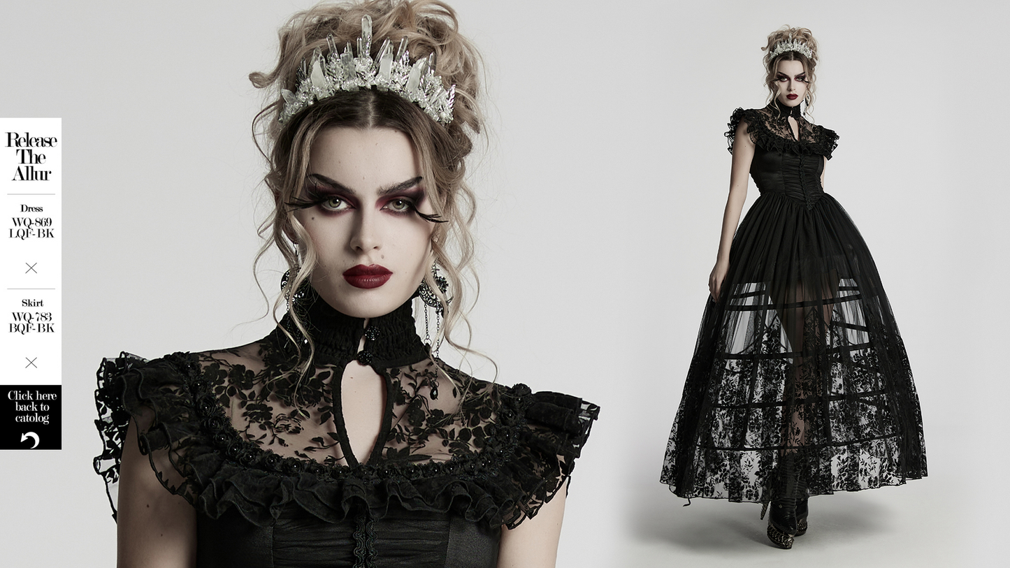 Gothic White Crystal Crown with Frosted Spikes
