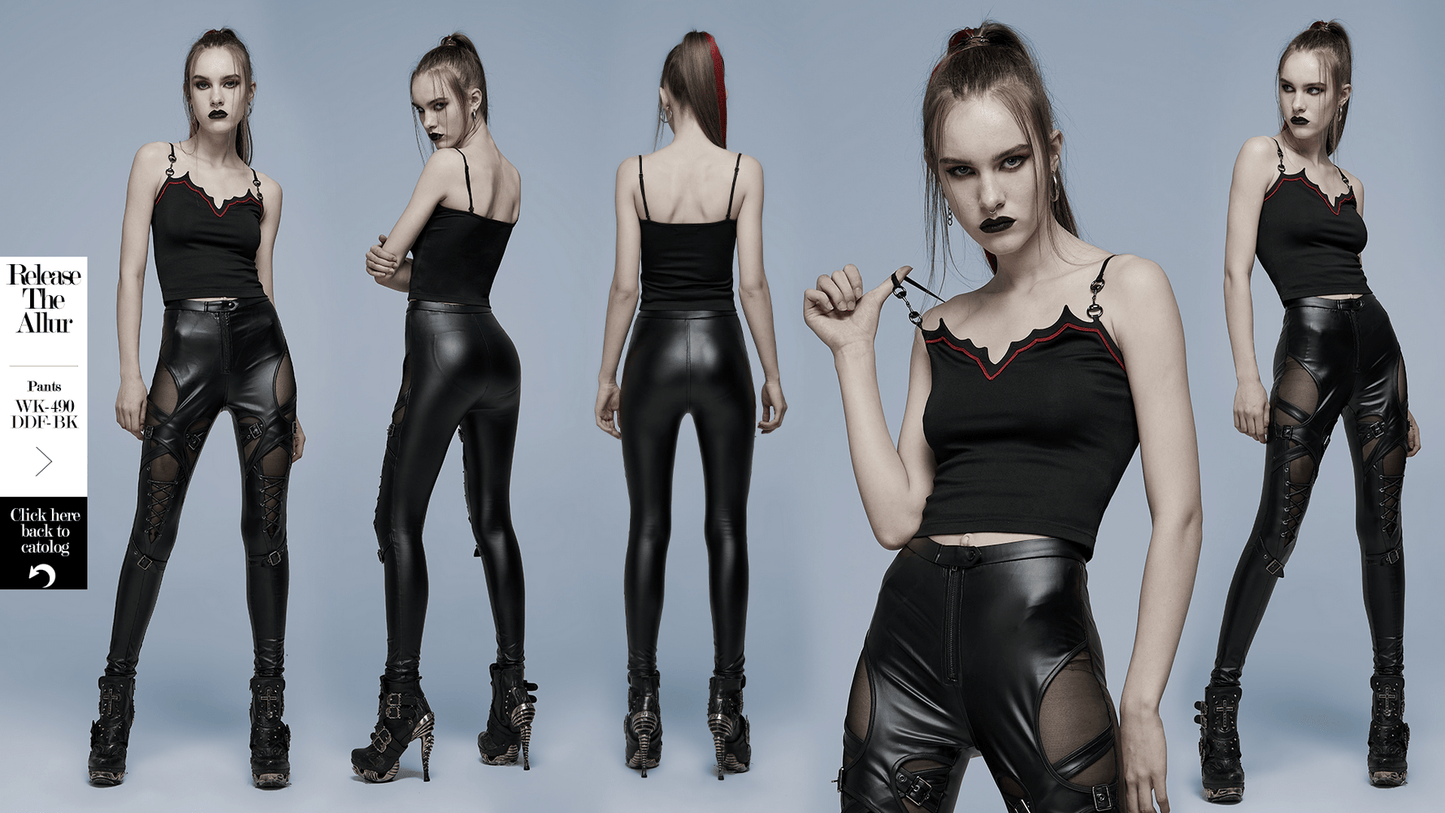 Gothic Women's Bat Edge Camisole with Metal Accents