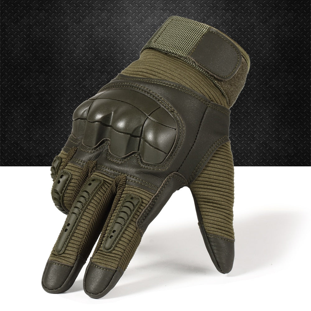 Hard Knuckle Tactical Gloves / PU Leather Army Military Combat Paintball Swat mittens