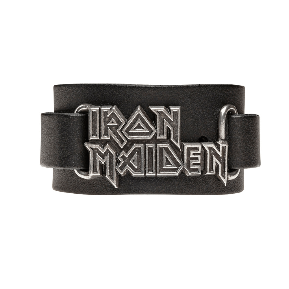 Iron Maiden Leather Wrist Strap with 3D Logo Plate