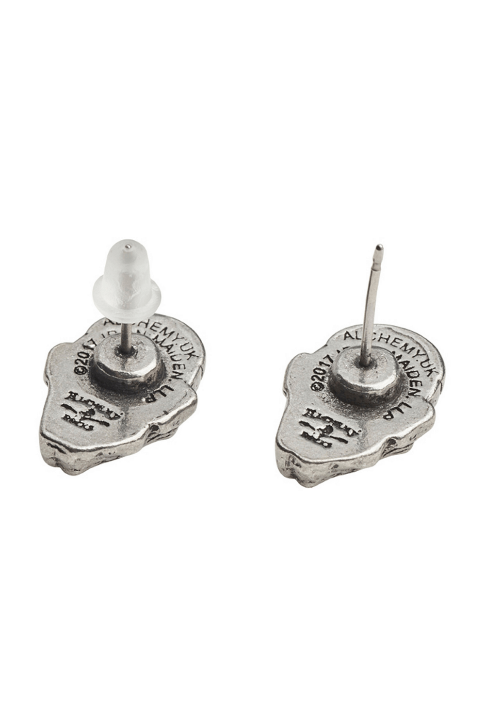 Iron Maiden "Piece of Mind" Eddie Head Pewter Stud Earrings