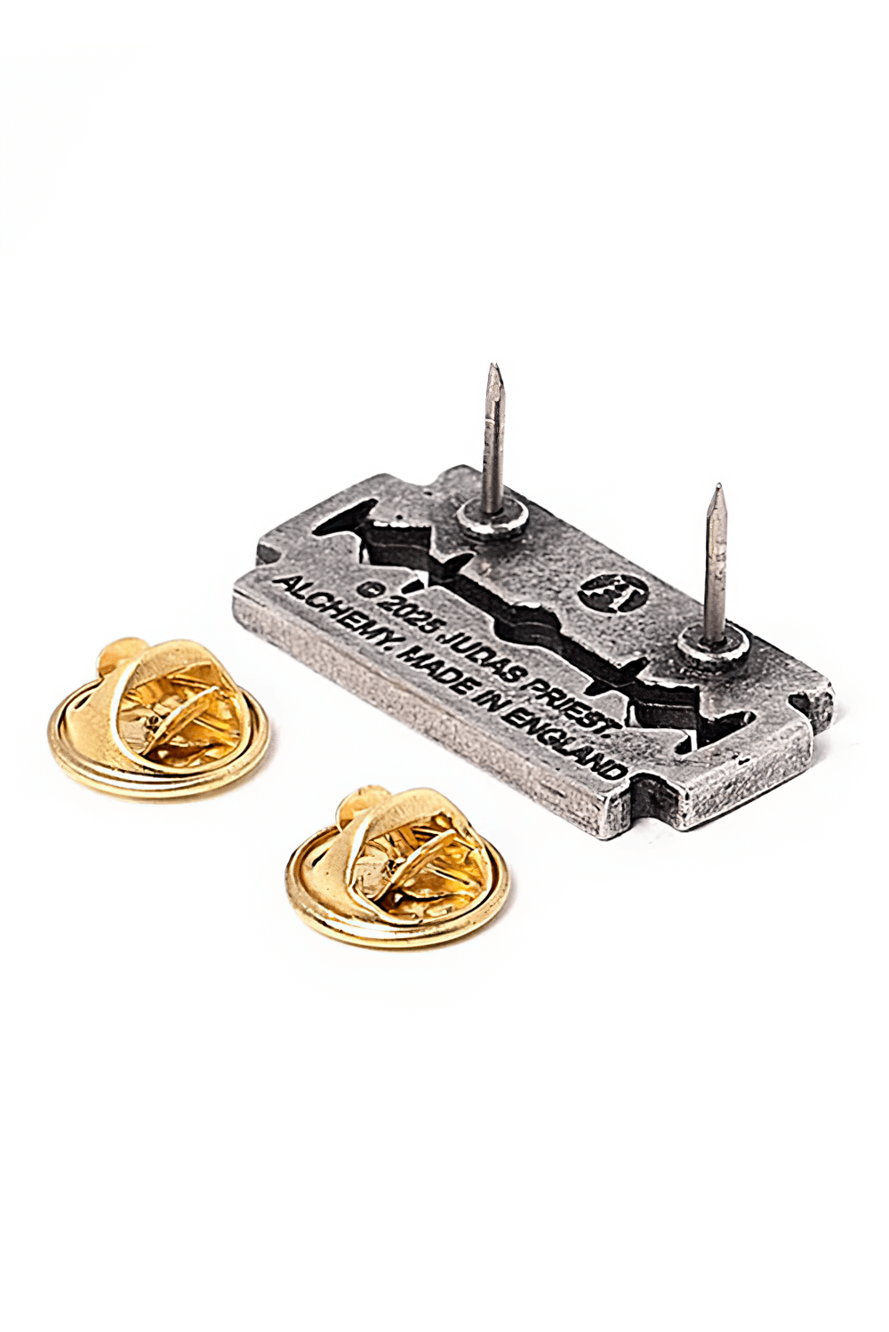 Judas Priest British Steel Razorblade Pewter Pin Badge