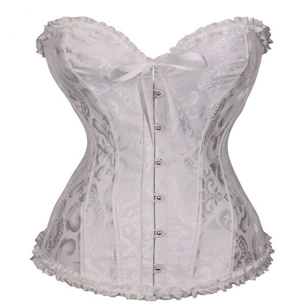 Lace-Up Gothic Corset / Floral Plus Size Corset For Women With Thong Outfit Waist