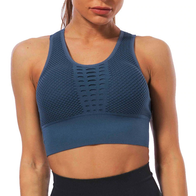 Lady's Sport Top With Beautiful Back / Seamless Breathable Sports Underwear For Women