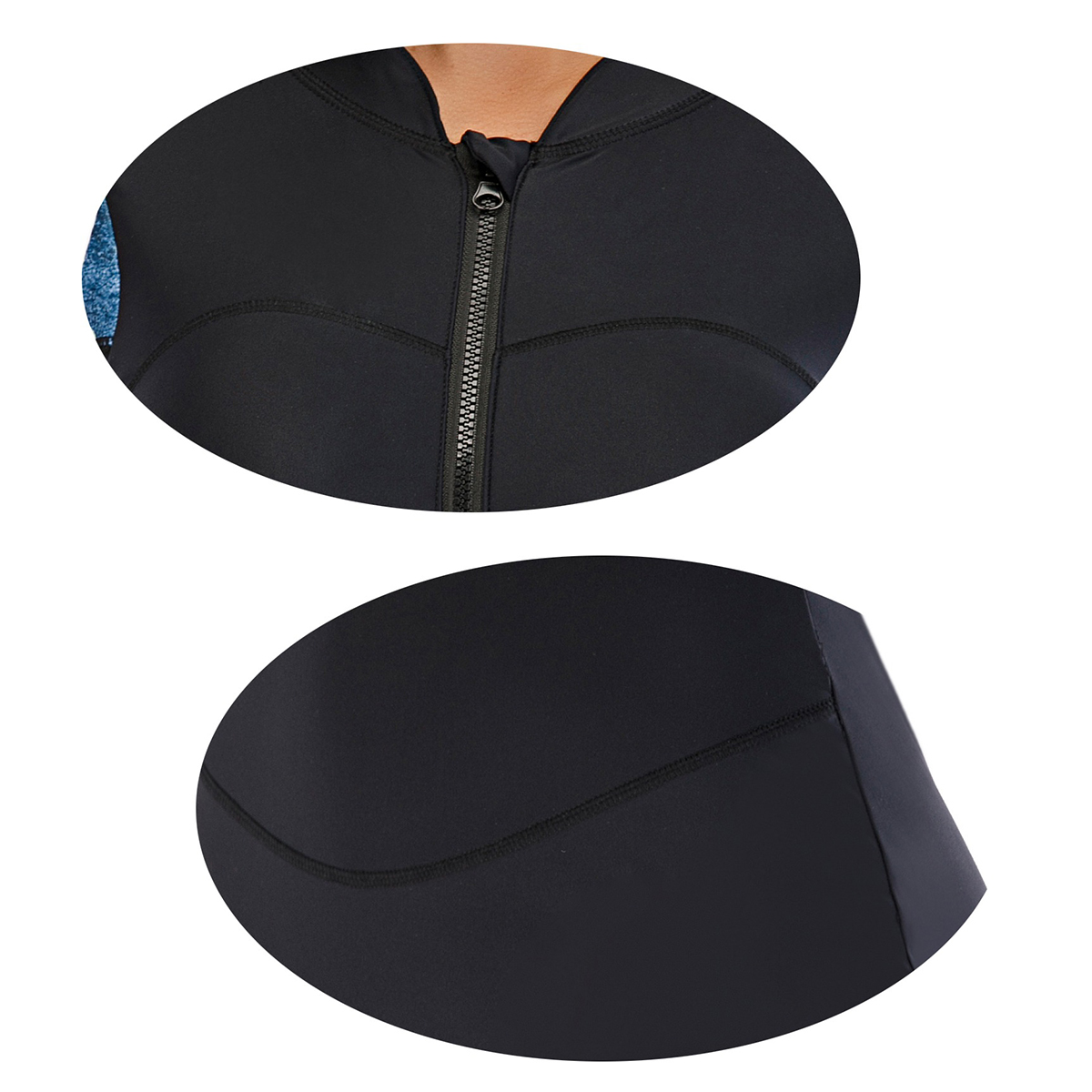 Long Sleeve One-Piece Women's Swimsuit With Floral Pattern / Training Zipper Sport Swimwear