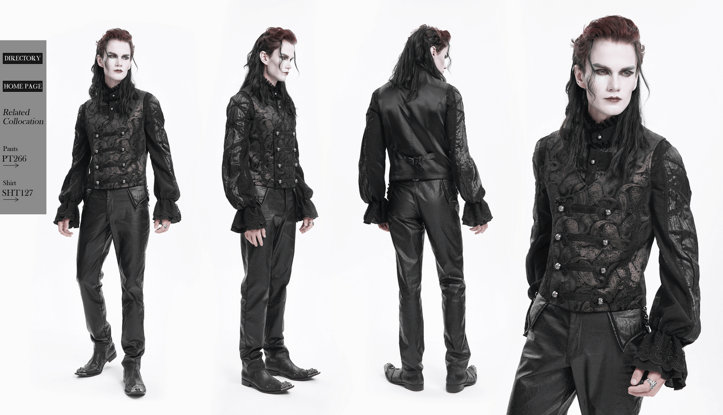 Luxurious Waistcoat with Decorative Buttons for Men