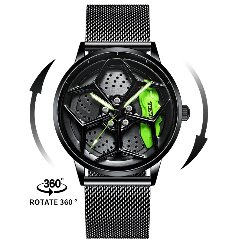 Male Stylish 3D Spinning Waterproof Watch Of Car Wheel Style / Quartz Accessories For Men