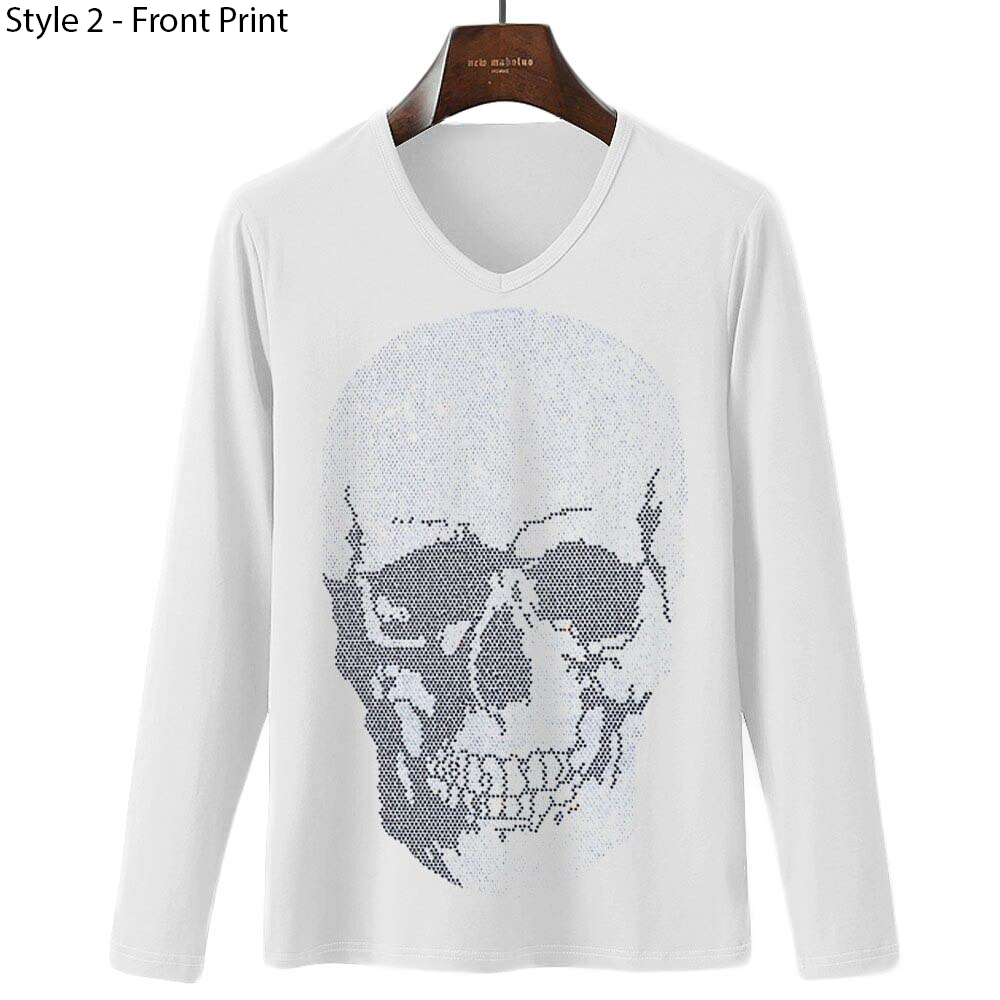 Men's Rock Style Skeleton Sweatshirt / Male Sweatshirt With Rhinestones