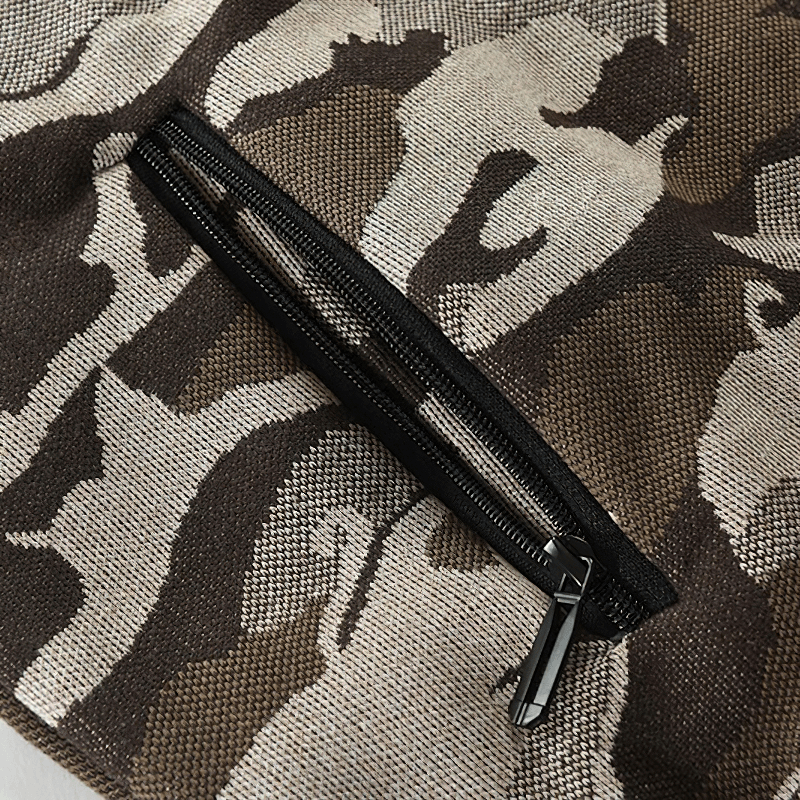 Men's Fleece Hooded Cardigan Sweater / Fashion Camouflage Thick Warm Knitting Sweater