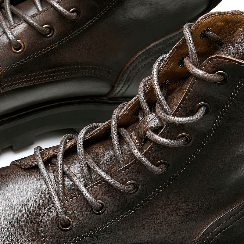 Men's Black Lace Up Boots / Leather Motorcycle Boots / Alternative Footwear