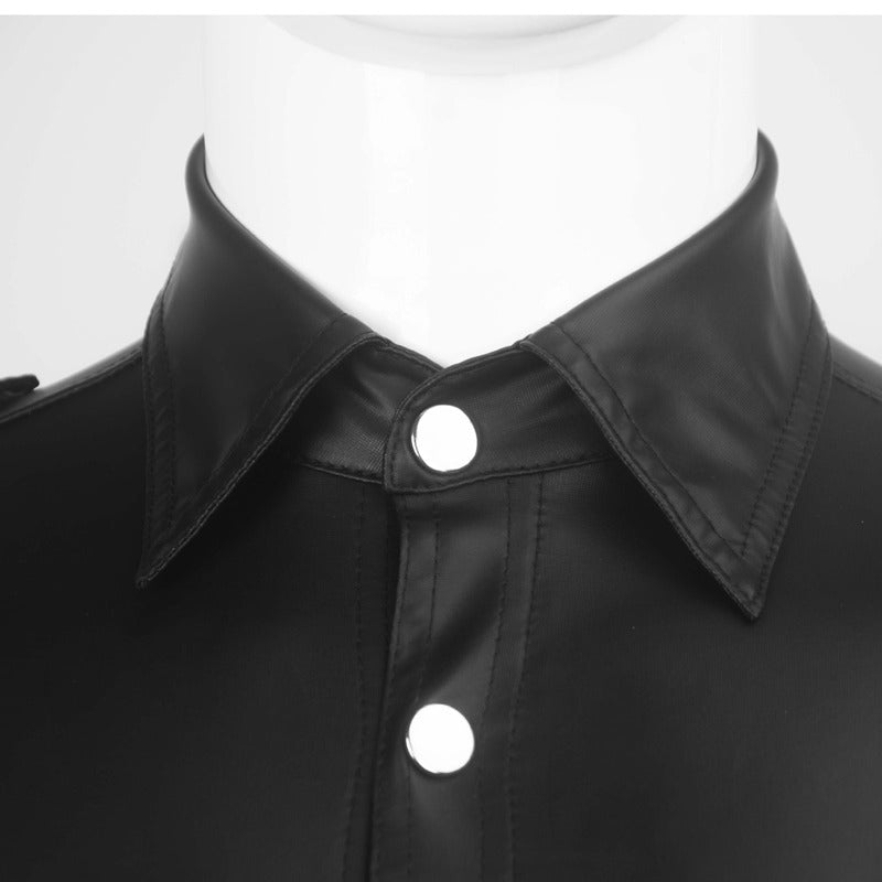 Men's Short Sleeve Shirt in Rock Style / Alternative style Clothing / Male Edgy clothing
