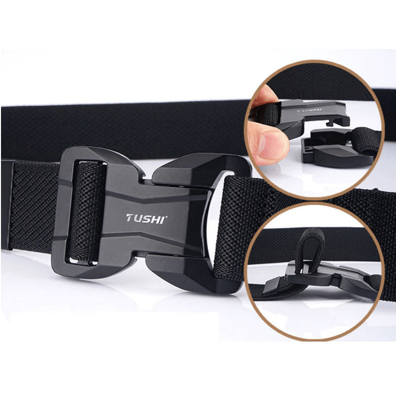 Military Army Men's Elastic Belt with Magnetic Buckle / Fashion Belts with Quick Release Buckles