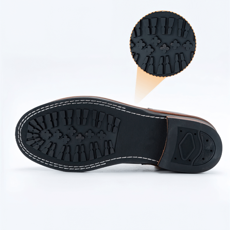 Mixed-colors Cowhide Motorcycle Short Boots / Retro Casual Lace-Up Male Shoes