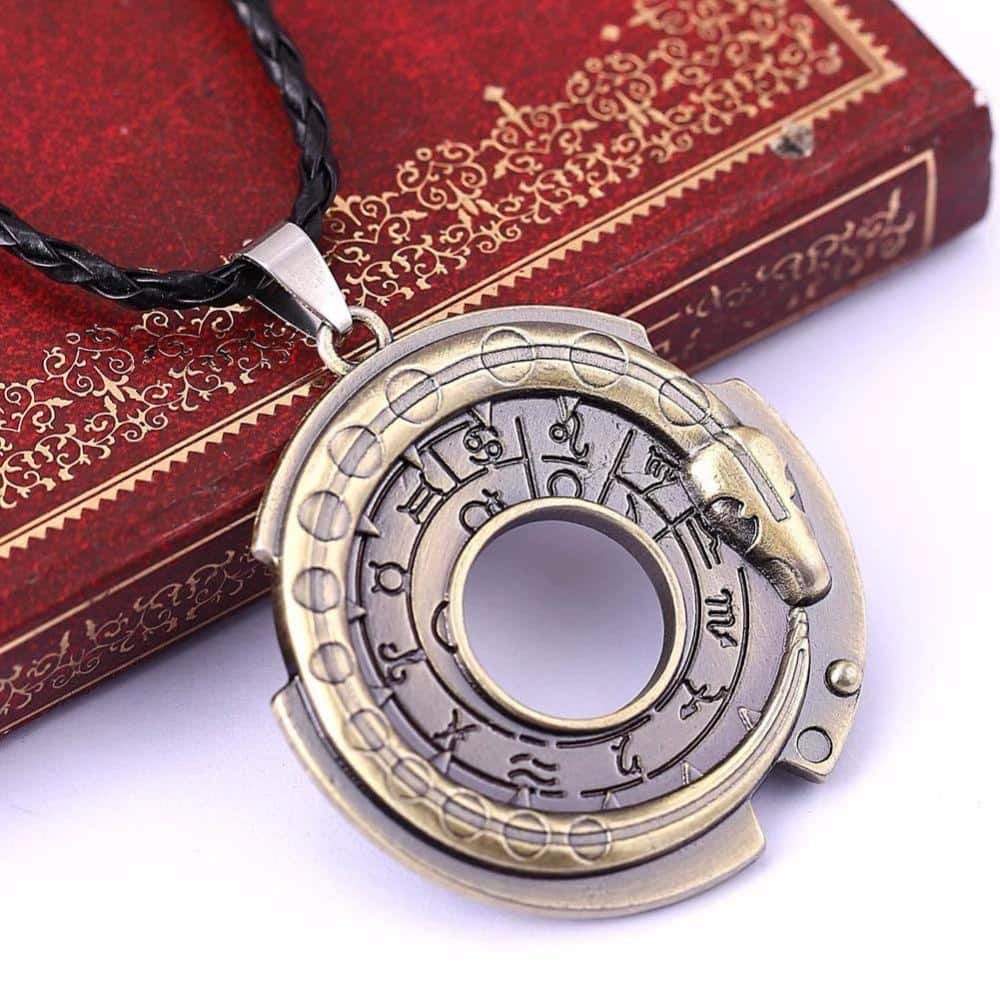 Mystic Snake Rune Round Rope Leather Necklaces & Pendants / Amulet Lucky Protective Jewelry
