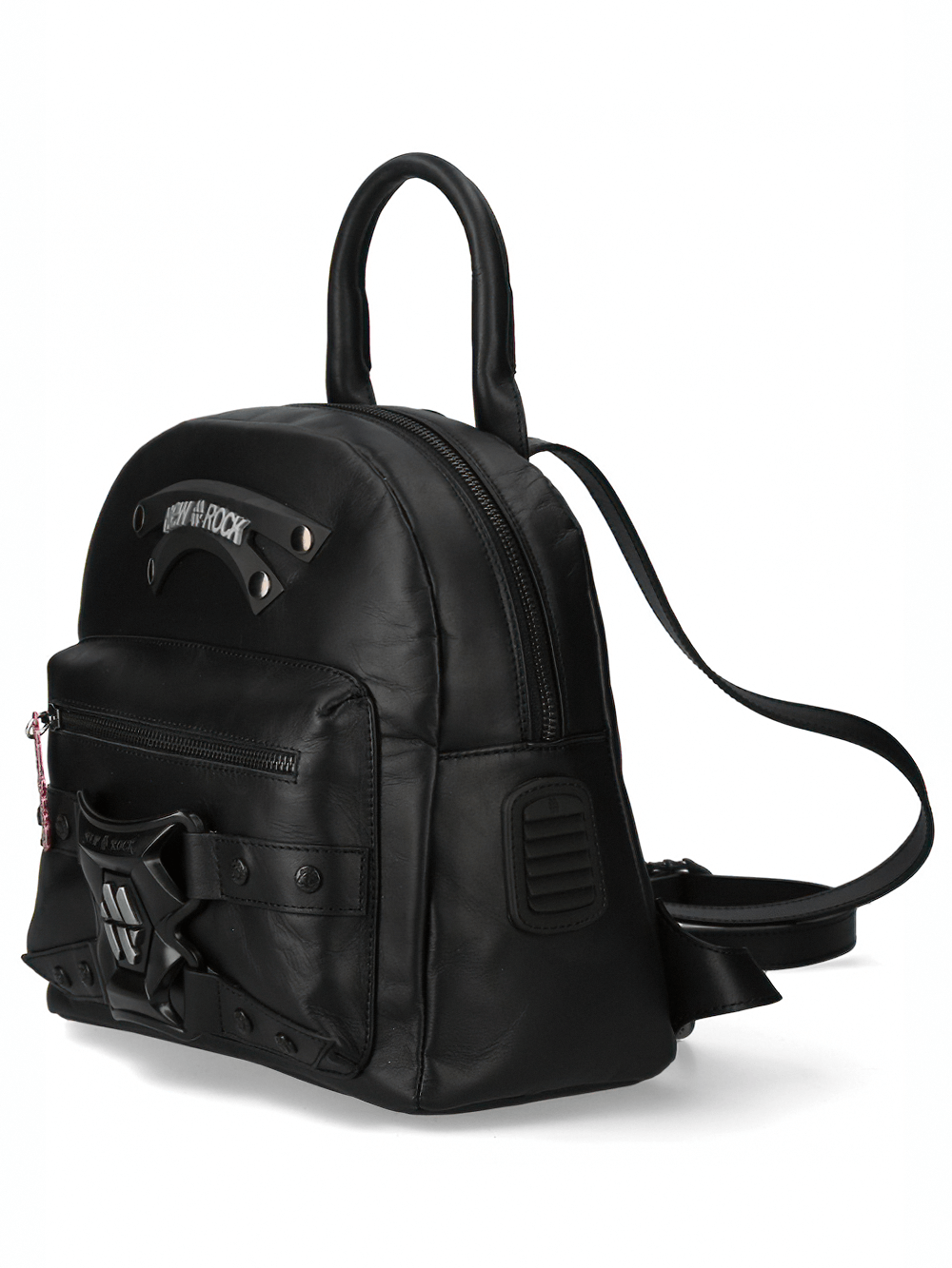 NEW ROCK Stylish Punk Zippered Leather Backpack