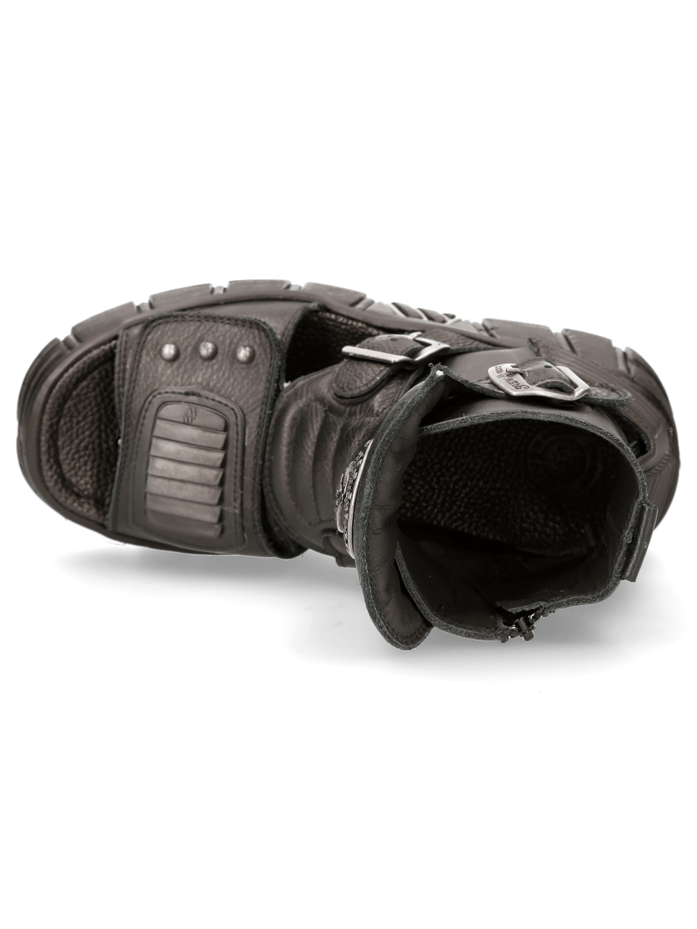 NEW ROCK Women's Black Gothic Punk Buckle Sandals