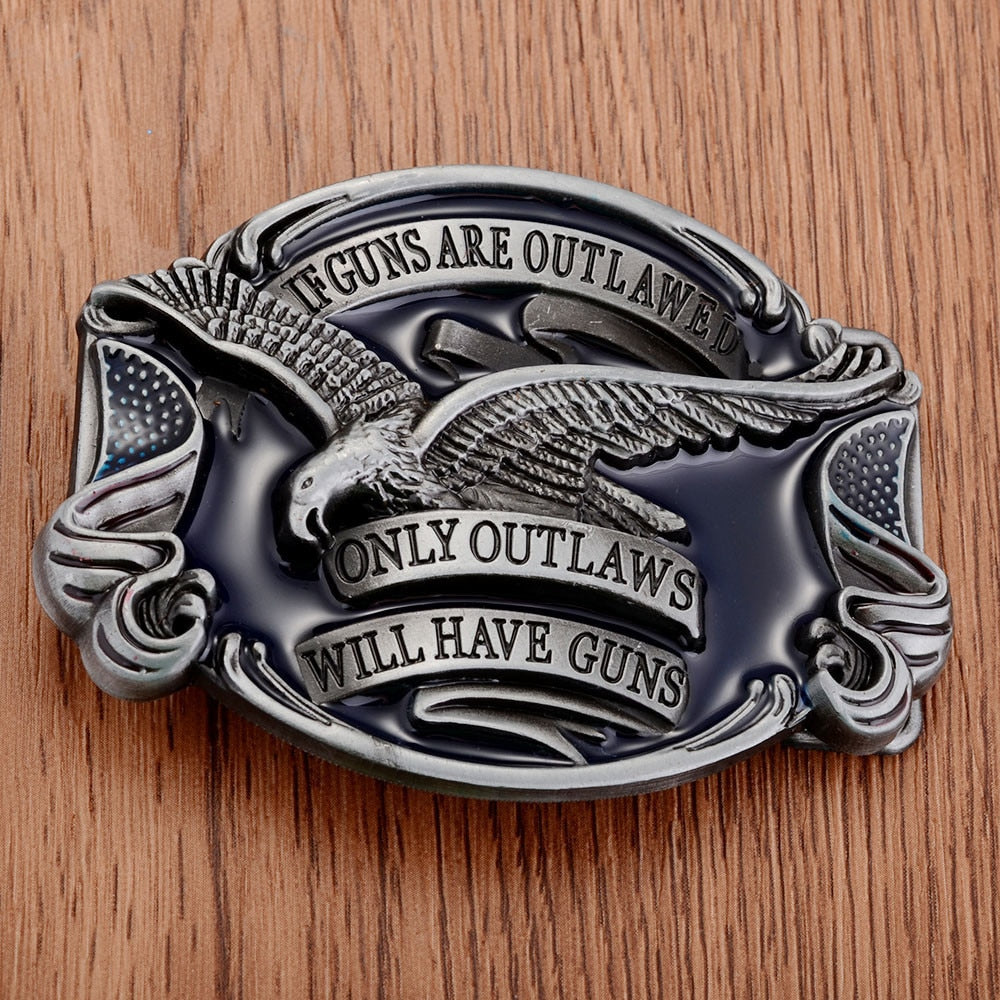 ONLY OUTLAWS Will Have Guns / American Eagle Belt Buckle / Alternative Fashion Belt Accessories