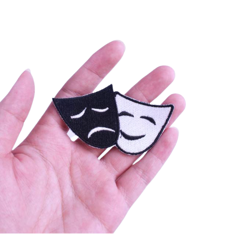 Patch Theater Mask / Artist Drama Embroidery / Unisex Rave Outfits Accessory