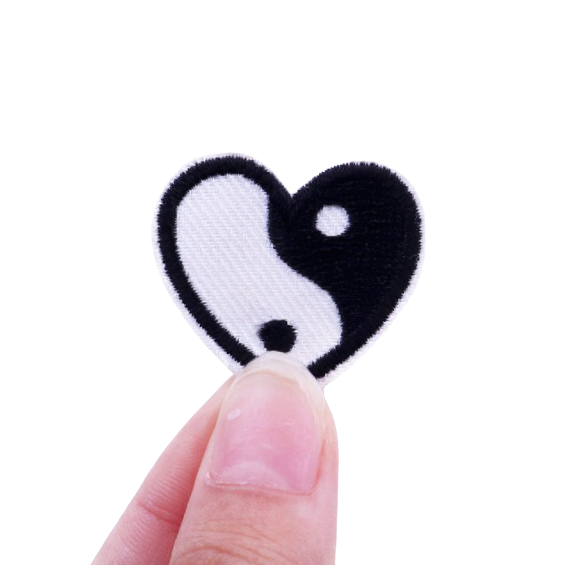 Patch "Yin Yang" Heart Shaped / Unisex Fusible Accessories For Clothing