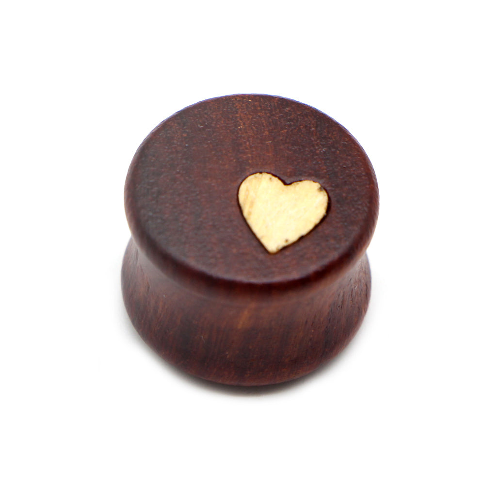Plugs and Tunnels Earrings Stretcher with Heart / Wood Expander Body Piercing / Alternative Fashion