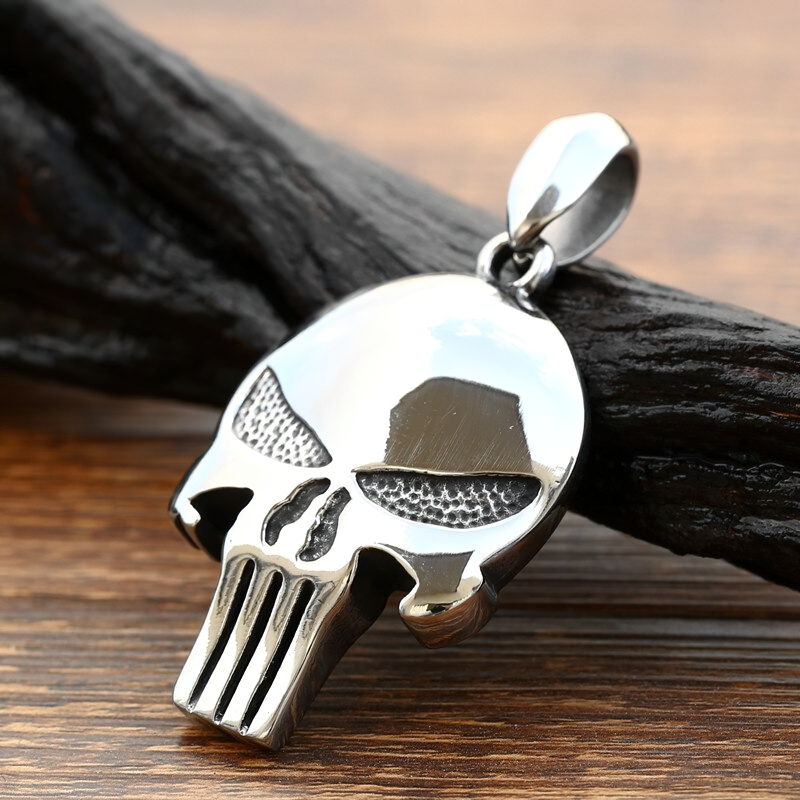 Punisher Skull Pendant / Terminator Skull Head Accessories / Unisex Rock Style Jewelry