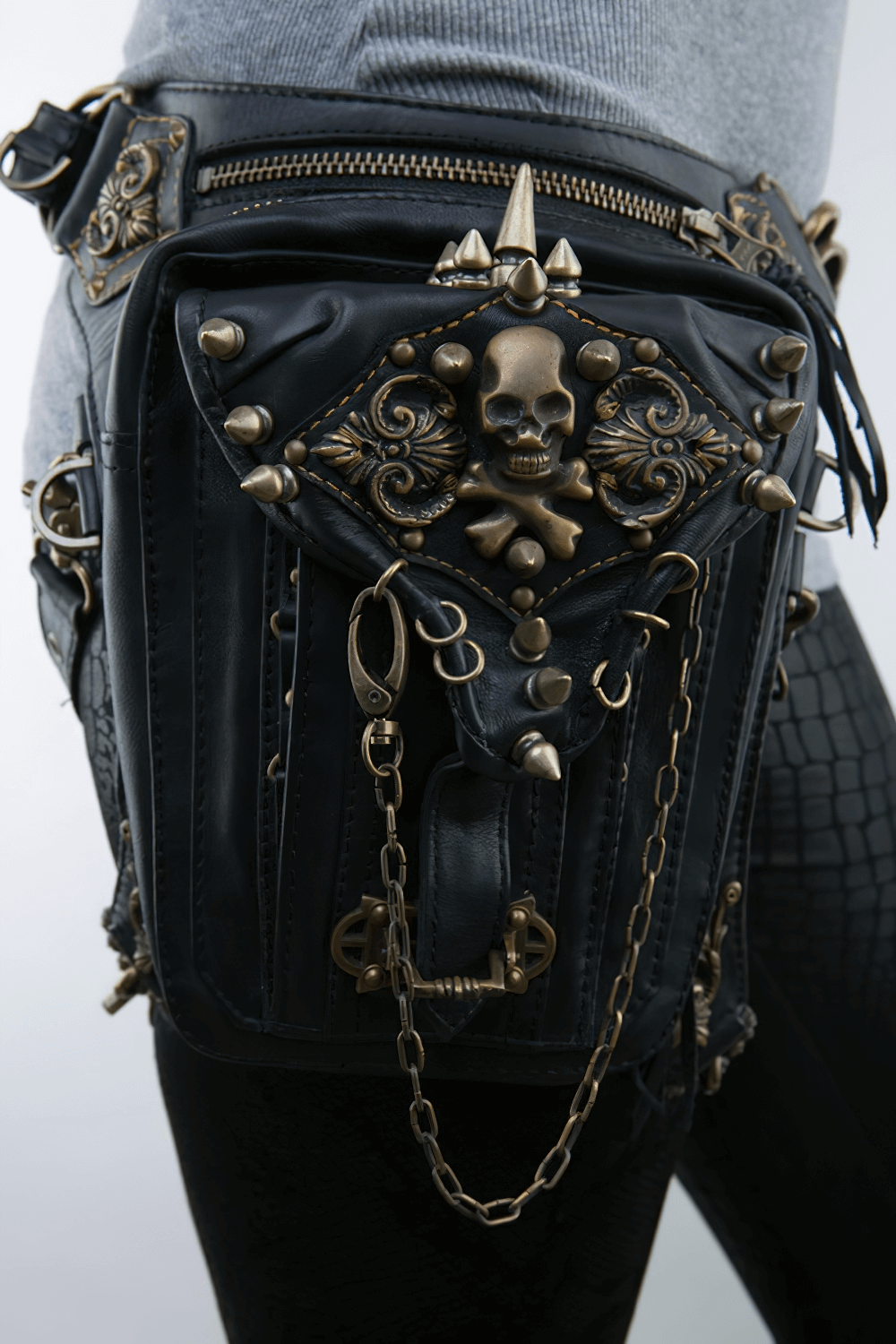 Punk Biker Single Shoulder Bag / Fashion Mobile Phone Waistbag