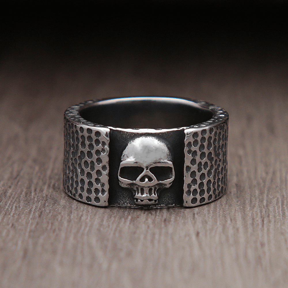Punk Gothic 316L Stainless Steel Skull Ring / Motorcycle Biker Jewelry