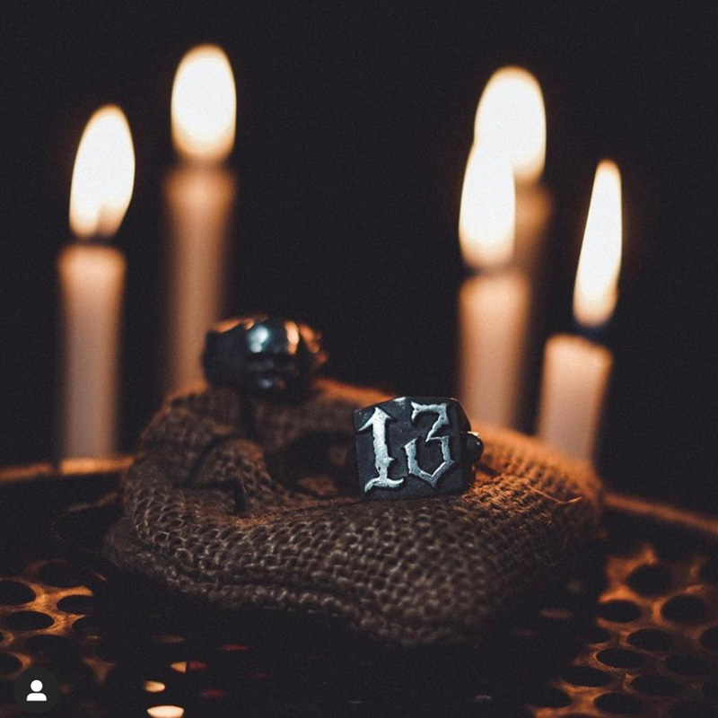 Punk rock Ring for Men And Women / Retro Gothic Ring with Number 13